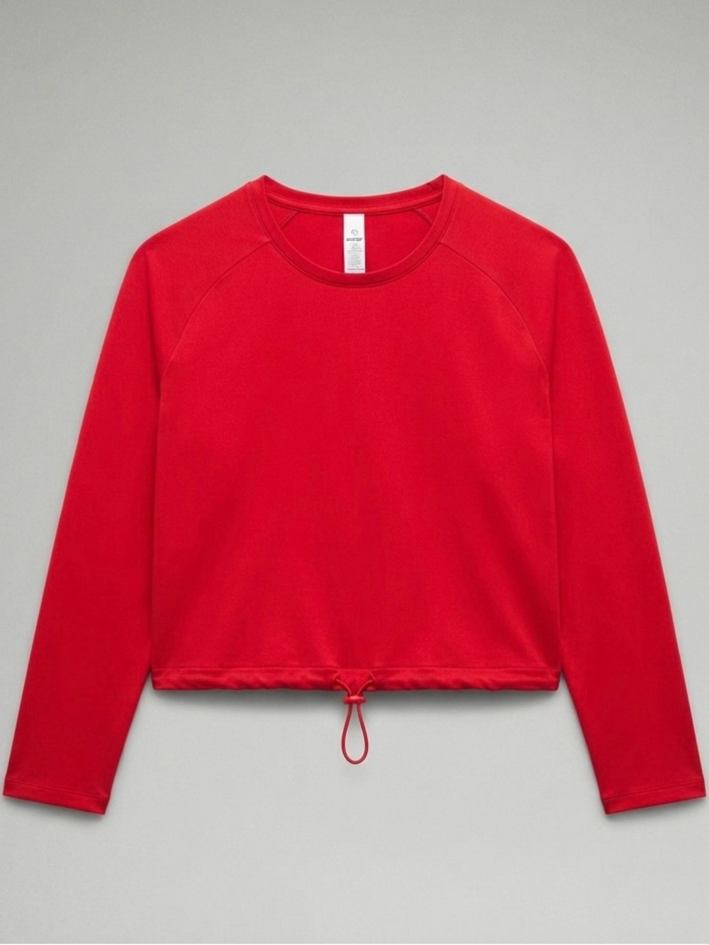 Gymshark Red Long-Sleeve Drawstring Hem Sweatshirt